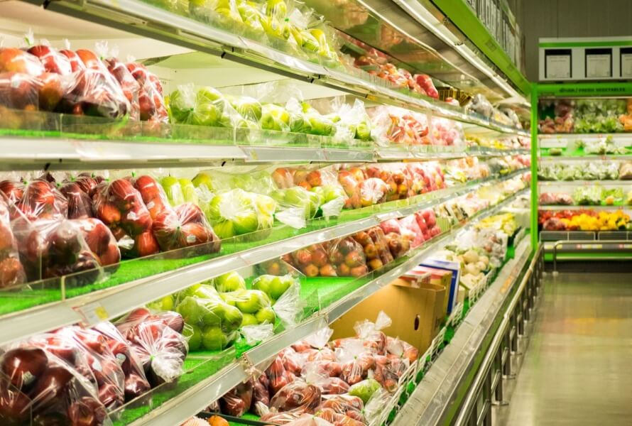 Grocery produce aisle
