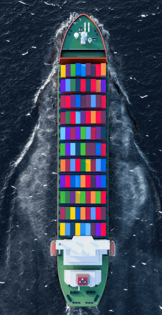Ocean container transporting across sea